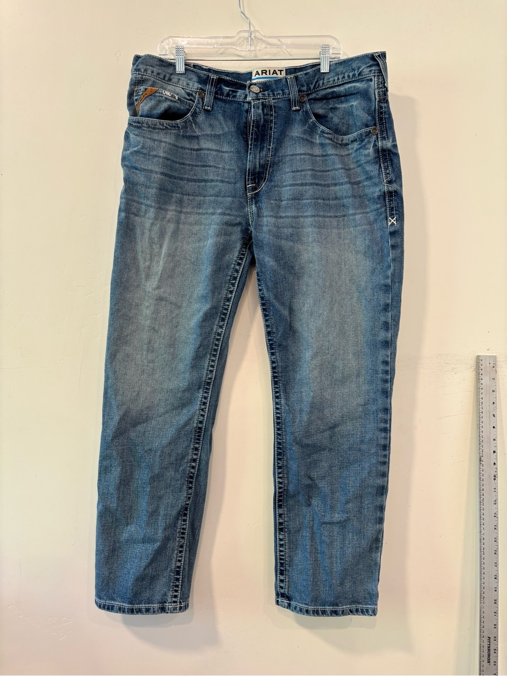 Ariat M2 Traditional Relaxed Boot Cut Jeans Mens 38x32 Blue Denim Cowboy Work
